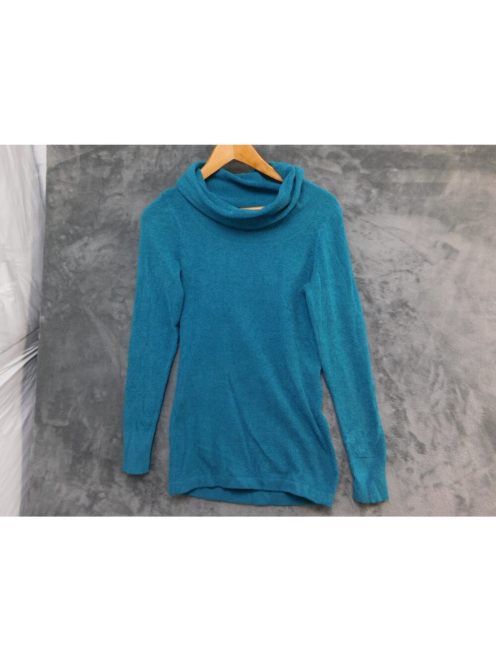 ExOfficio Sweater Womens XS Petite Blue Cowl Neck Long Sleeve Knit Pullover